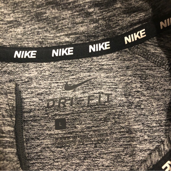 Nike Shirt Mens Large Gray Long Sleeve 1/4 Zip Basketball DriFit - Picture 4 of 9